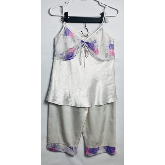 Vintage Sleepwear Satin 2 PCs Tank And Pants Size L/xl - Picture 1 of 4